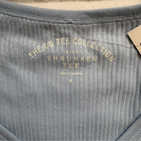 Aeropostale The OG Tee Collection Shrunken Tee Ribbed Blue Medium NWT - Picture 3 of 7